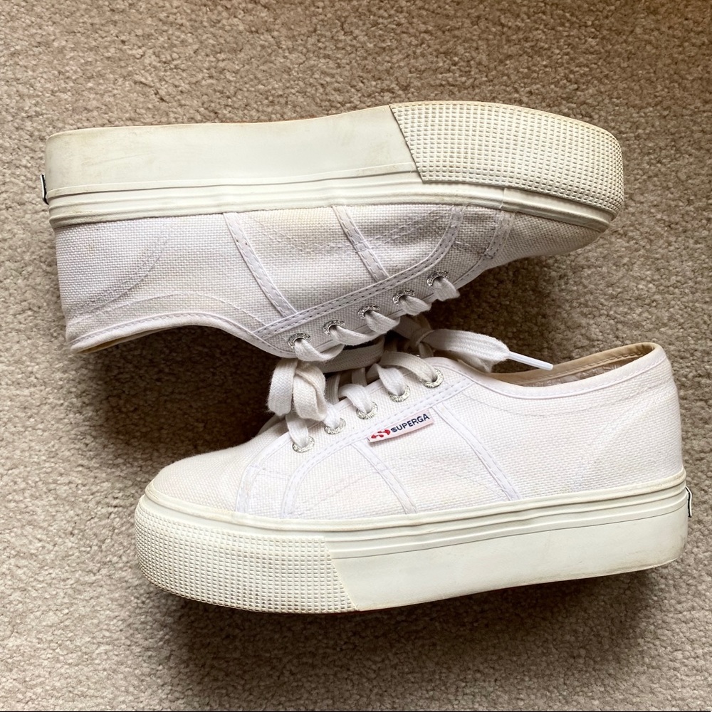 Superga White Platform Sneakers